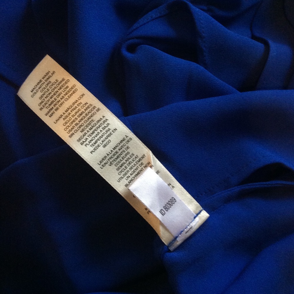 Chico’s Blue Ruffle Blouse Size 2 - Picture 4 of 4